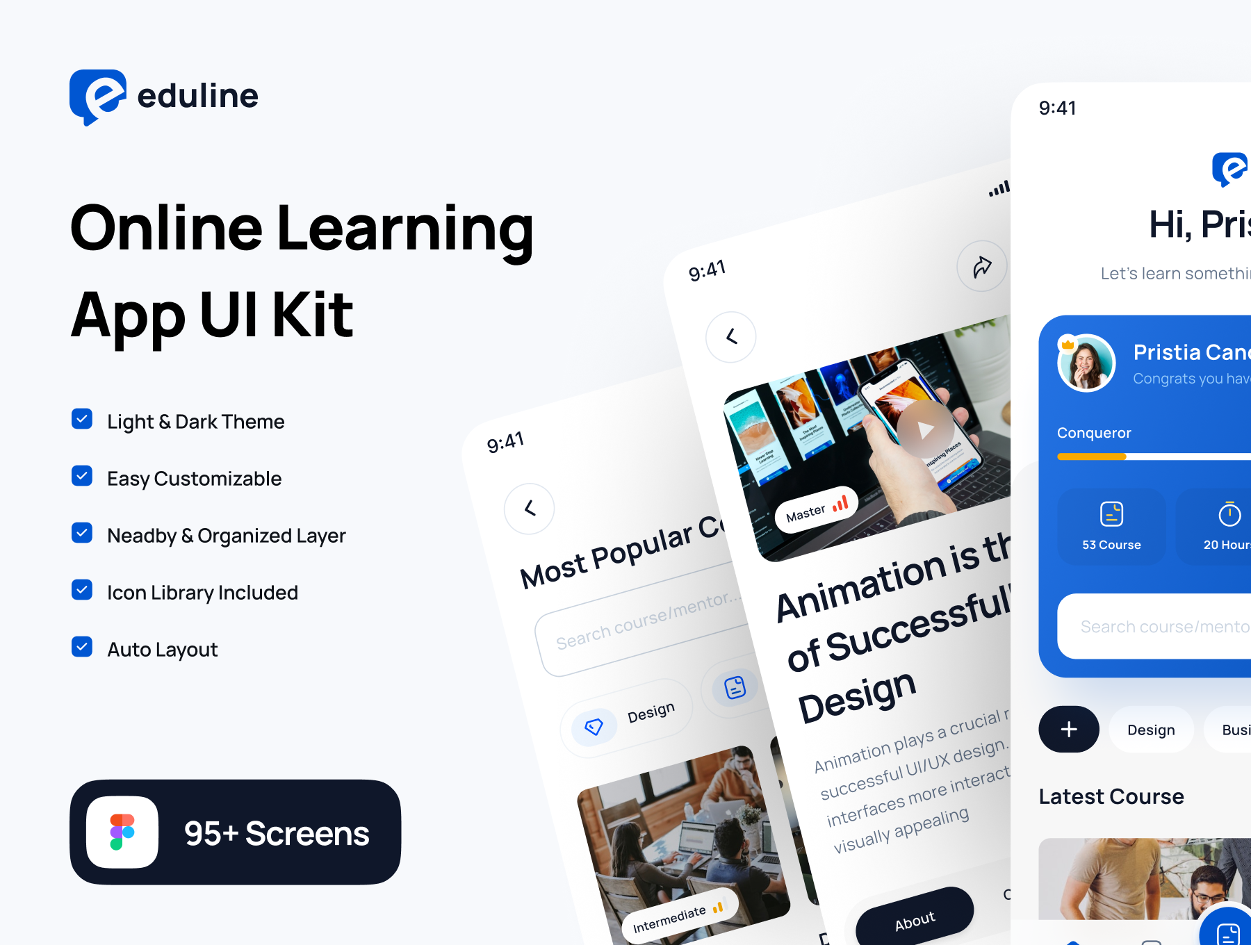Eduline-教育和在线学习应用UI工具包 Eduline - Education & Online Learning App UI Kit figma格式-UI/UX-到位啦UI